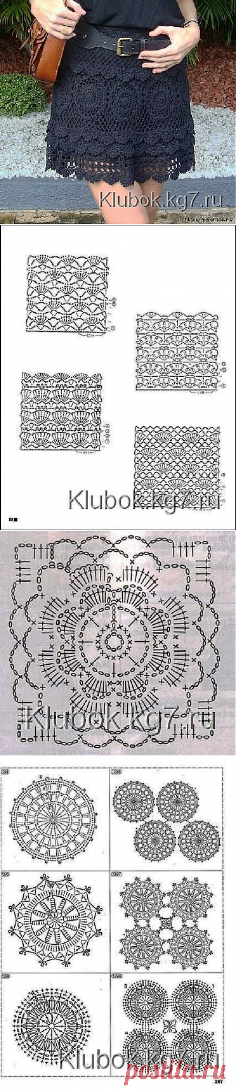Юбка связанная крючком.