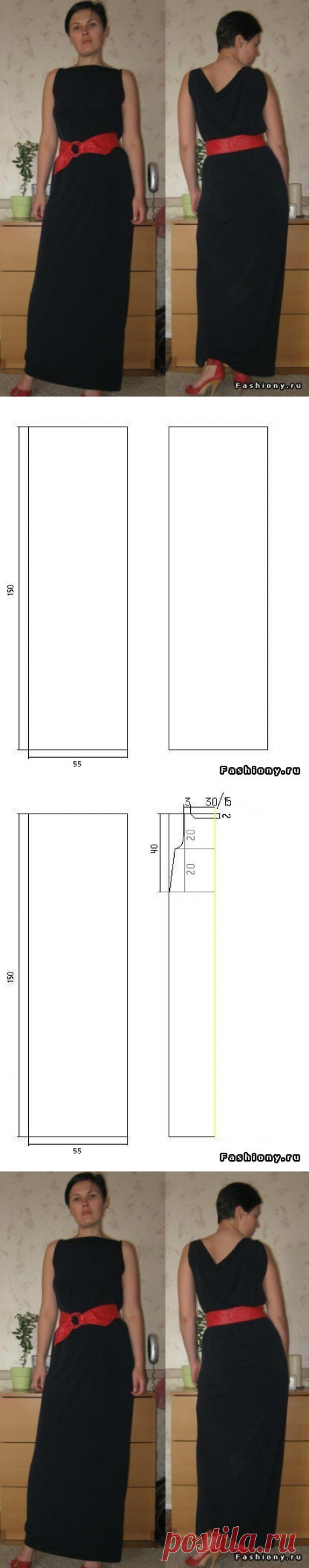 Шьем еще один вариант платья-трансформер.