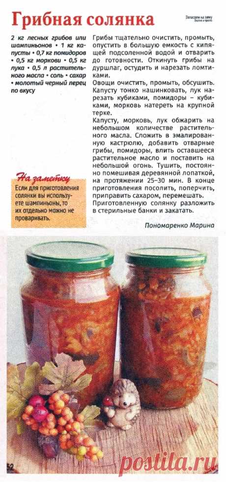 Грибная солянка