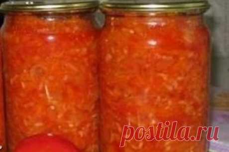 Ленивый салат из помидоров (заготовки)