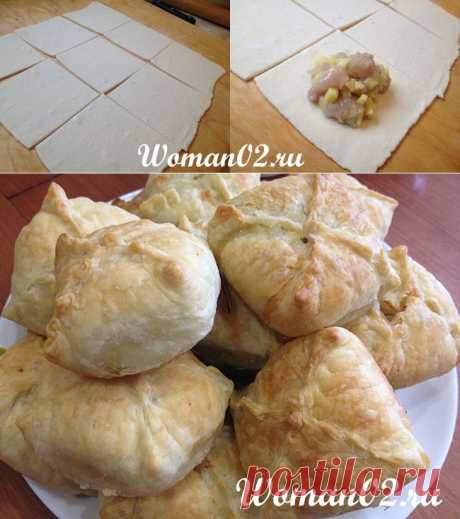 Рецепт курника из слоеного теста | Пироги и выпечка