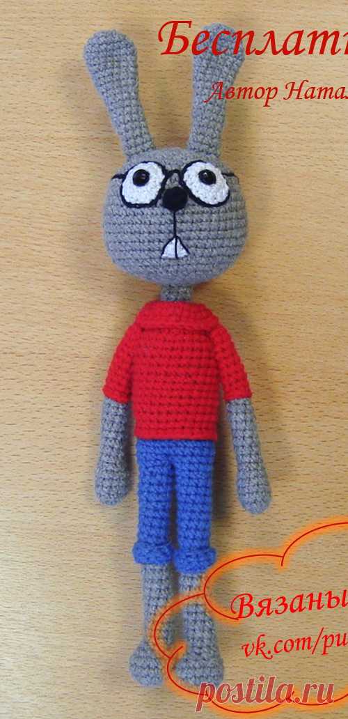 PDF Кролик крючком. FREE crochet pattern; Аmigurumi animal patterns. Амигуруми схемы и описания на русском. Вязаные игрушки и поделки своими руками #amimore - большой кролик из Винни Пуха, персонаж советского мультфильма, союзмультфильм, заяц, зайчик, зайчонок, зайка, крольчонок.