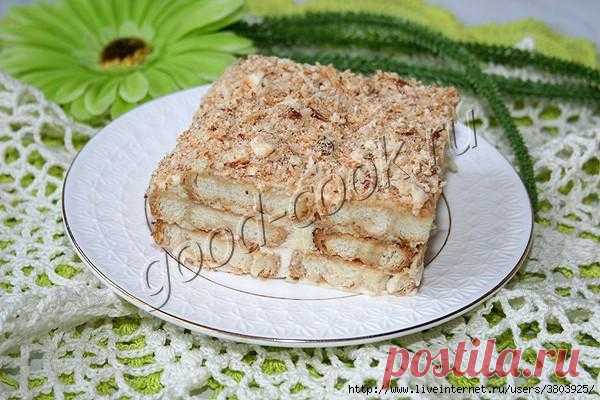 торт из слоеных печений "Ушки"