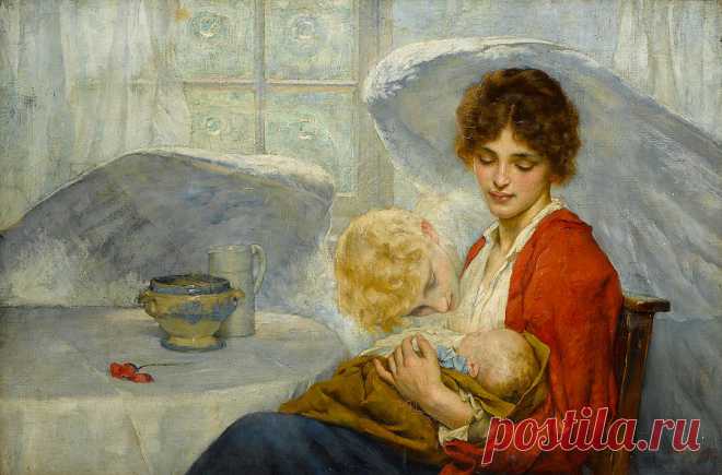 The Guardian Angel Painting by William Arthur Breakspeare
