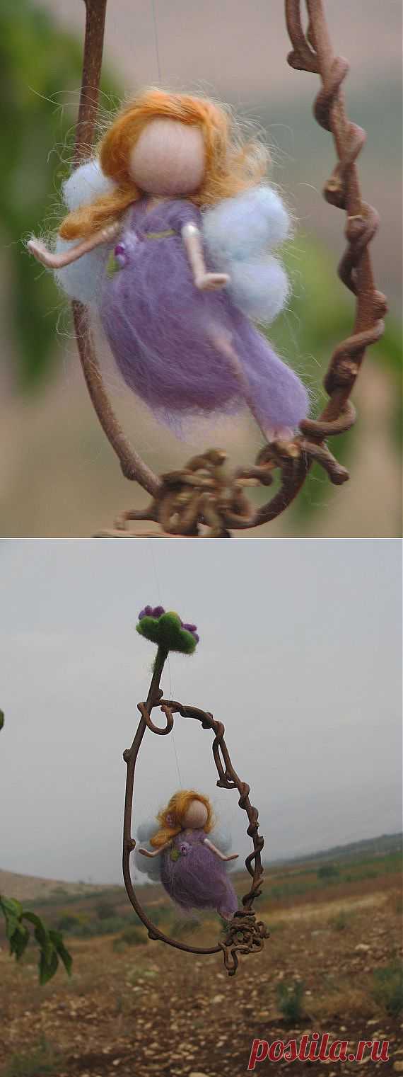 Waldorf inspired needle felted nursery mobile by Made4uByMagic