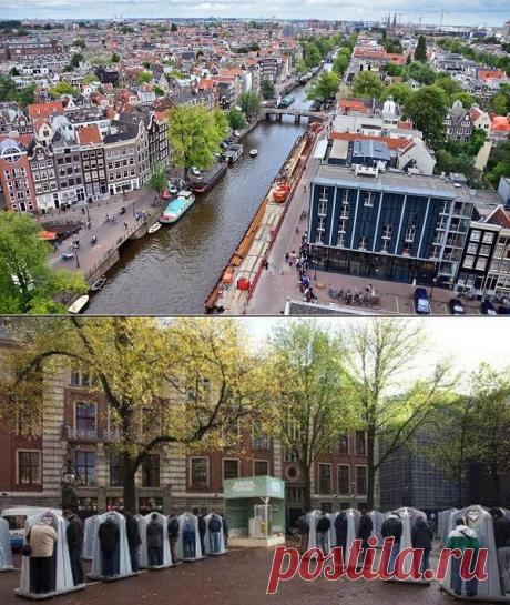 Свободный от традиционных ценностей Амстердам | Burabai.
В Амстердаме для мужчин туалеты, в форме пляжной кабинки или открытые, расположены на каждом шагу, в то время как для женщин, которые более стеснительны, подобных конструкций нет.