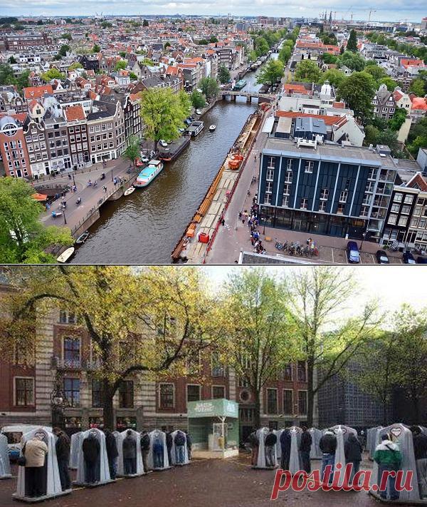 Свободный от традиционных ценностей Амстердам | Burabai.
В Амстердаме для мужчин туалеты, в форме пляжной кабинки или открытые, расположены на каждом шагу, в то время как для женщин, которые более стеснительны, подобных конструкций нет.