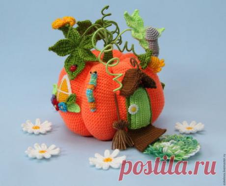Купить Мастер-класс по вязанию &quot;Тыквенный домик&quot; (крючок) - мастер-класс, мастер класс