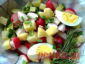 вкусный простой салат из картошки и редиса | Лечебные диеты