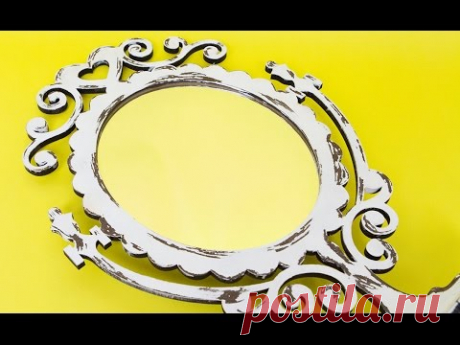 Artesanato: Pátina Provençal em Moldura de Espelho DIY Como Fazer