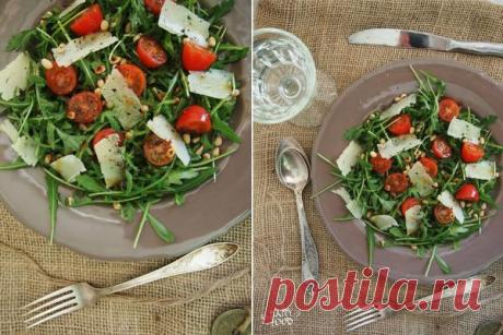 HAPPYFOOD - Салат с рукколой,черри,пеккорино и кедровыми орешками