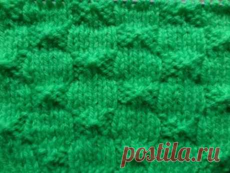 Простой узор Капельки. Вязание спицами.
