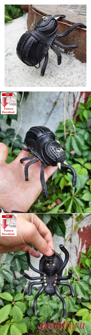 Выкройка брелока «Паук»/Pattern PDF leather Keychain «Spider» &#8212; SteampunkRUS96
