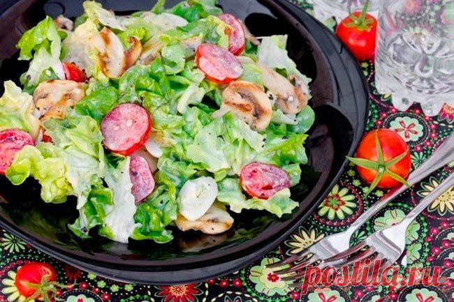 Салат с шампиньонами к праздничному столу | фото рецепт