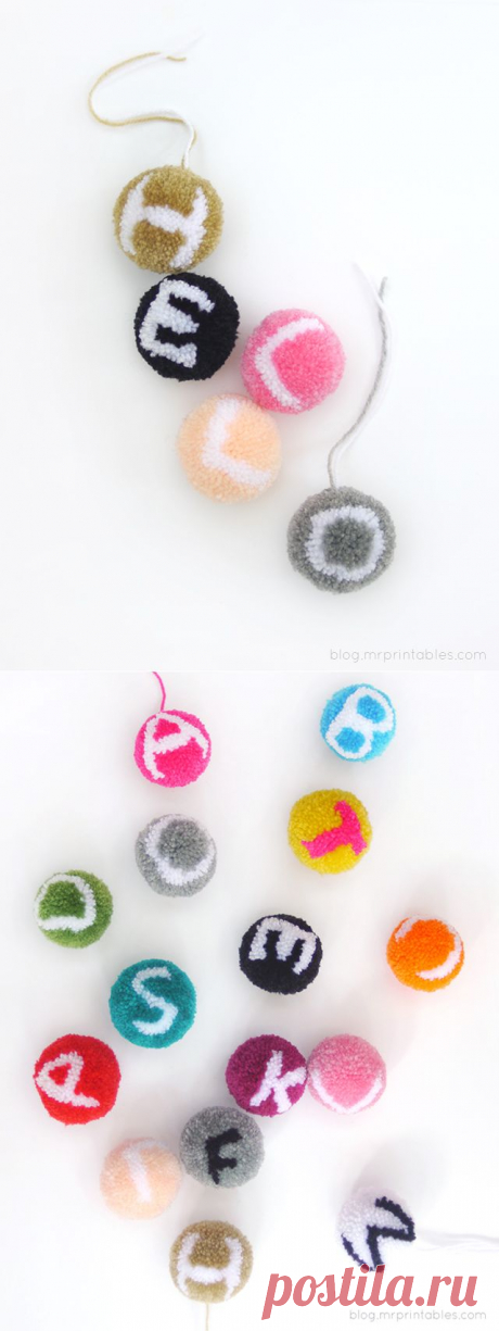 Alphabet Pompoms Tutorial - Mr Printables Blog
