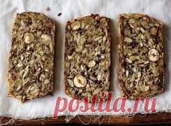 Очень вкусный зерновой, бездрожжевой хлеб (без муки).