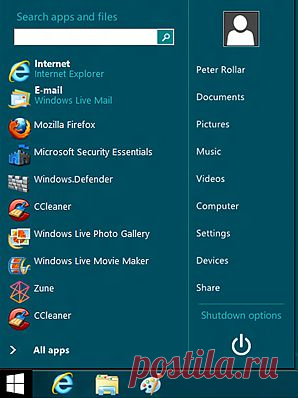 Кнопка "Пуск" для Windows 8
