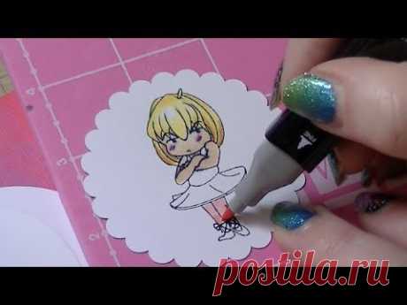 Moody Balarina Dance Card Coloring with Markers - YouTube