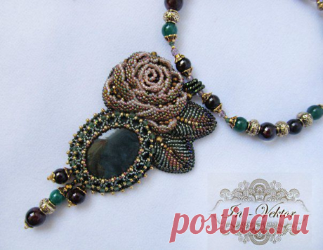 Брошь «Осенняя роза»