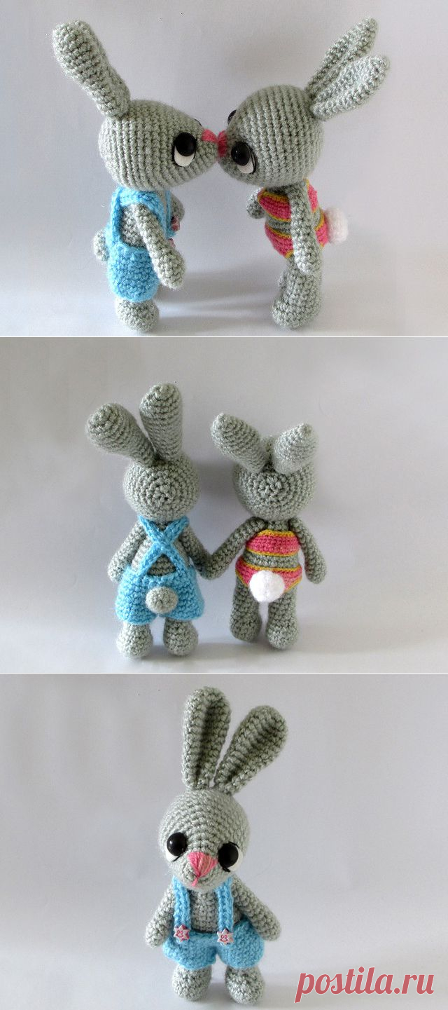 Парочка зайчиков амигуруми в пляжных костюмах. Схема вязания. | Амигуруми — схемы, амигуруми крючком, вязание и игрушки амигуруми. Амигуруми всех стран!