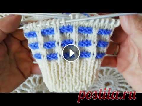 Остатки пряжи в дело.Лёгкий узор спицами #жаккард по кругу для носков. Из остатков пряжи можно связать вот такой красивый ленивый жаккард по кругу. Бесподобный легкий узор спицами по кругу для носков. Можно использовать с...