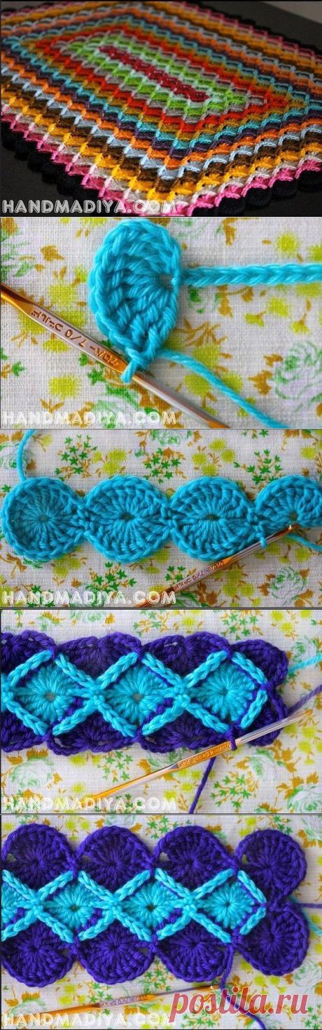 Коврик баварской вязкой