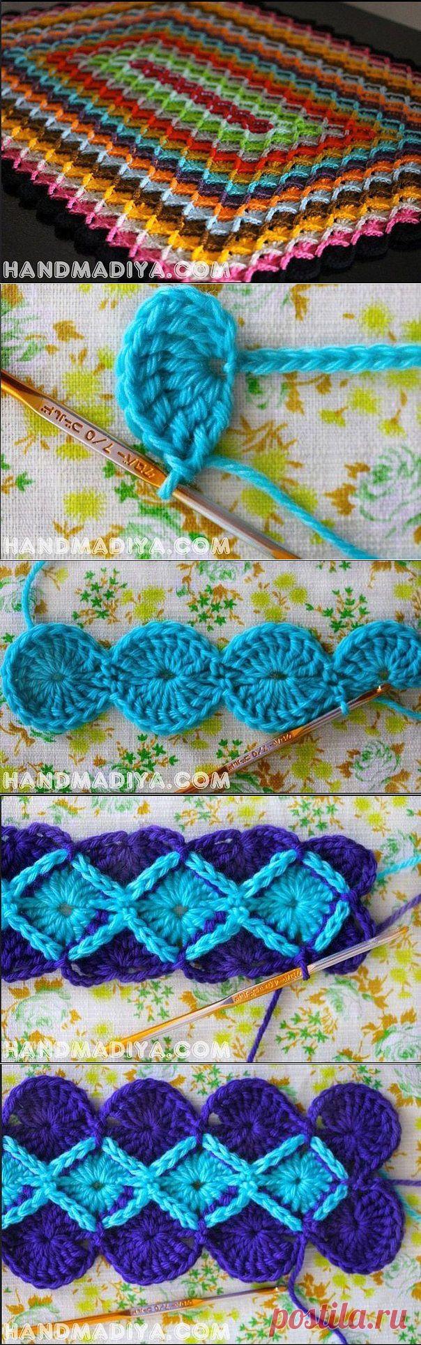 Коврик баварской вязкой