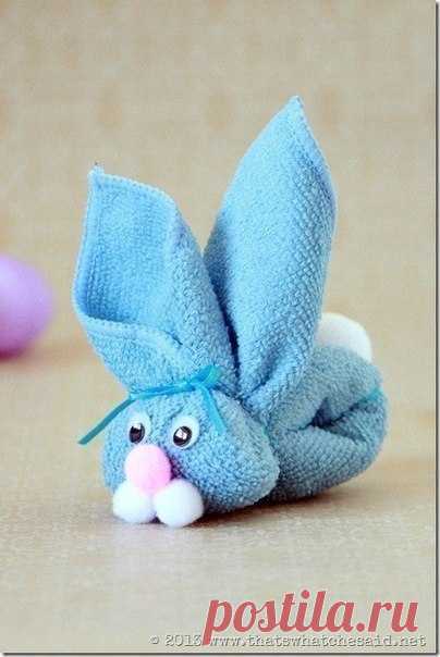 Зайчик из полотенца - Для детей - Фабрика идей - Женское хобби