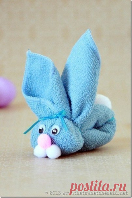 Зайчик из полотенца - Для детей - Фабрика идей - Женское хобби