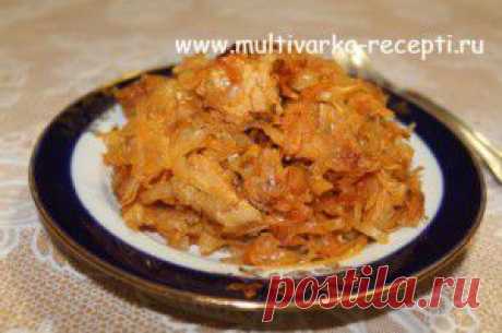 Тушеная капуста с мясом в мультиварке |