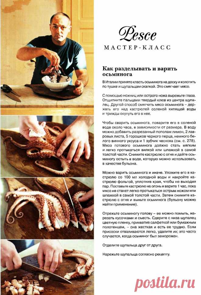 Как разделывать и варить осьминога