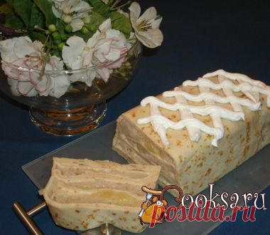 Блинный пирог с яблоками.