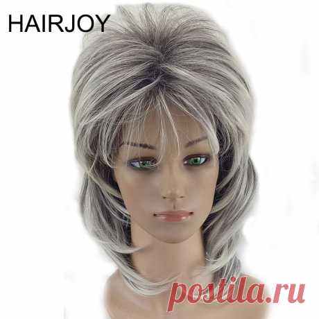 727.13руб. 18% СКИДКА|HAIRJOY, женский парик, слоистые кудрявые волосы, средняя длина, синтетические натуральные парики, высокотемпературное волокно, доступно 5 цветов-in Синтетические парики без сеточки from Пряди и парики для волос on AliExpress  Покупай умнее, живи веселее! Aliexpress.com