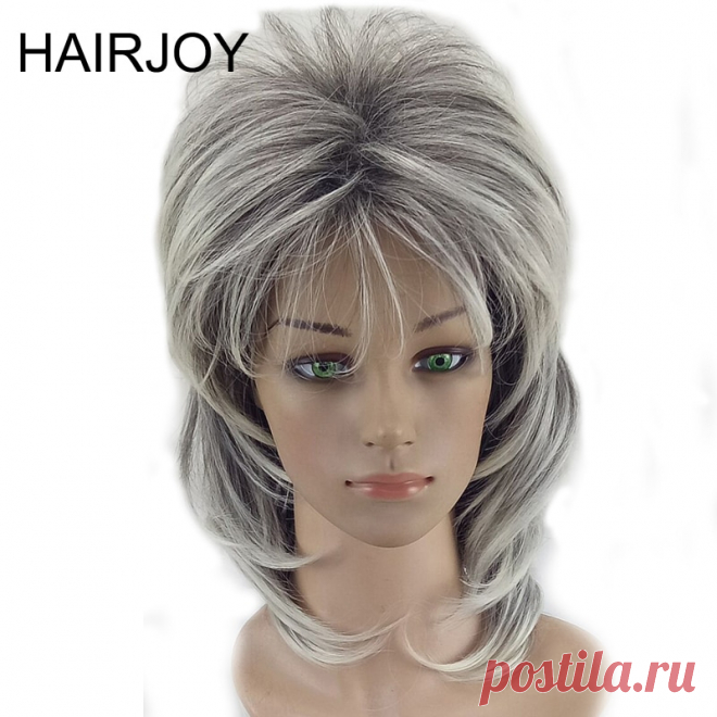 727.13руб. 18% СКИДКА|HAIRJOY, женский парик, слоистые кудрявые волосы, средняя длина, синтетические натуральные парики, высокотемпературное волокно, доступно 5 цветов-in Синтетические парики без сеточки from Пряди и парики для волос on AliExpress  Покупай умнее, живи веселее! Aliexpress.com