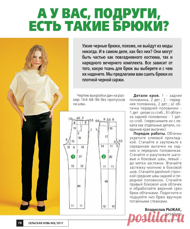 Узкие черные брюки