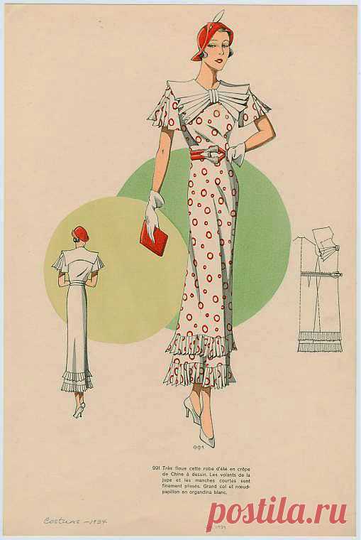 Très floue cette robe d'été en crêpe de chine à dessin - ID: 1599880 - NYPL Digital Gallery