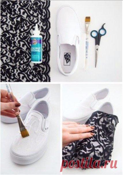 Декорируем обувь своими руками. Ажурная обувь руками | Amac