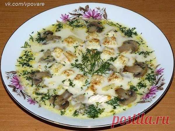 Рецепты Дома: Сырный суп с грибами и курицей