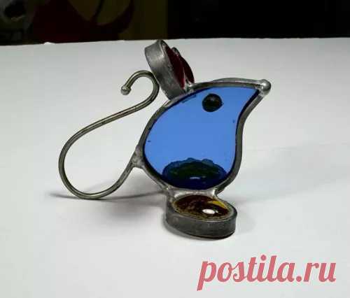 Vintage Stained Glass Mouse Sun Catcher 2.25