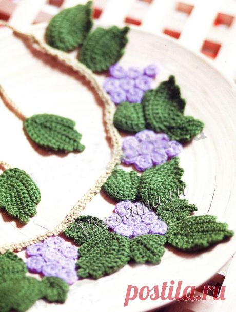 Воротничок крючком «летний сад»