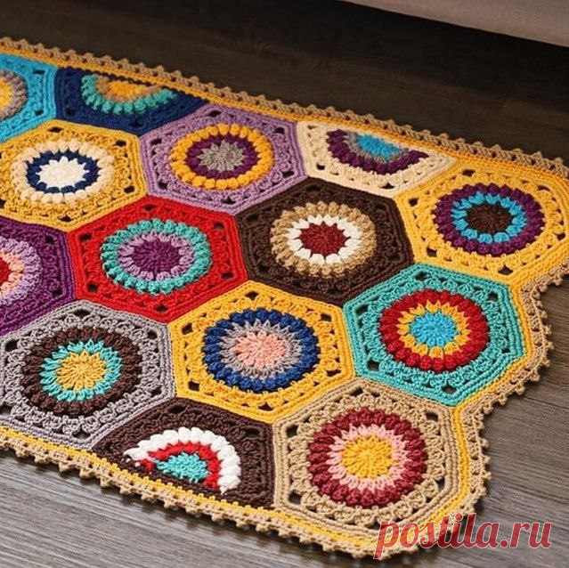 Коврики, связанные крючком - Идеи и примеры для вдохновения | Вязание крючком | Дзен