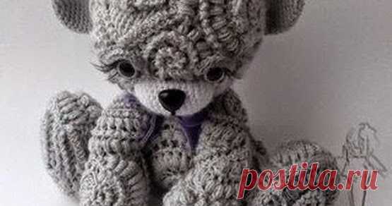 Cute freeform crochet Teddy. Lesson.