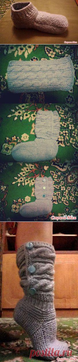 Носочки - сапожки - пинетки... Спицами. - Страна Мам