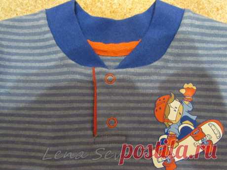 МК поло с воротником шалька Если кто подскажет, как грамотнее будет переименовать, буду благодарна) В этом МК покажу, как сделать застежку поло с цельнокроенной планкой и трикотажным воротником . Люблю нежно такие кофточки за то , что горловина хорошо закрывает шею по бокам и сзади, не вытягивается , а...