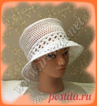 Летняя ажурная шляпа с маленькими полями 