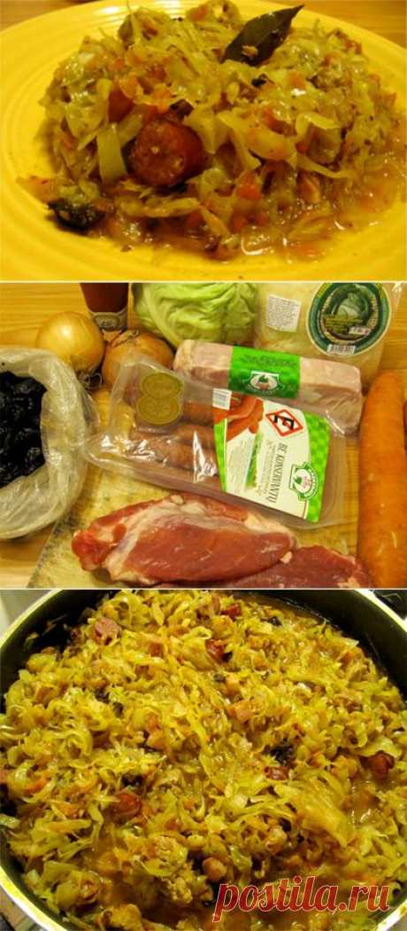 Бигус (тушёная капуста с мясом).