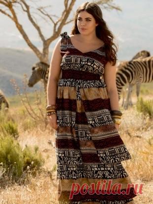 Платье с ярусной юбкой - выкройка № 129 из журнала 6/2015 Burda – выкройки платьев на Burdastyle.ru