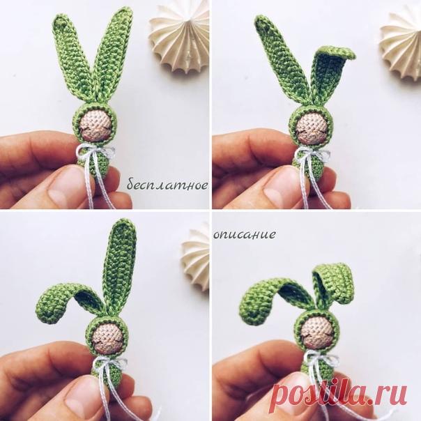 Ляльки зайки 
Автор Ася Фарфорук

Я вяжу из ириса крючком 0.8  но вы можете взять любую привычную по толщине нить и подходящий к ней крючок. Мои зайки около 6,5 см вместе с ушами
_____
Условные обозначения
ка - кольцо амигуруми
сбн - столбик без накида
сс - соединительный столбик
пр - прибавка
уб - убавка
_____
Голову я вяжу изнанкой, все остальное - лицом. Но это не принципиальный момент, вяжите, как вам удобно 
_____
ГОЛОВА (нить бежевого цвета)
1: 6 сбн в ка (6)
2: 6 пр...