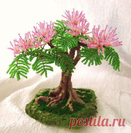 Альбиция из бисера.
