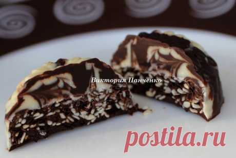 ПОБЕДА ВКУСА : Шоколадные конфеты с сезамом "Мраморные" и "А-ля Монблан".